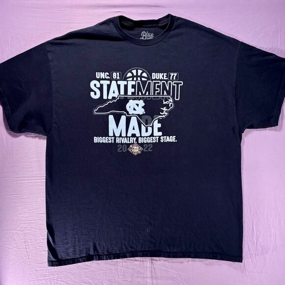 UNC Tar Heels 2022 Final Four Statement Made Tee Blue 84 XXL - Picture 1 of 3